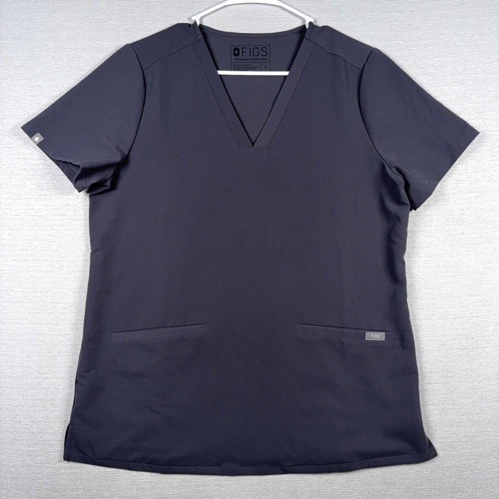Figs Casma Scrub Top Womens Size Medium Charcoal
